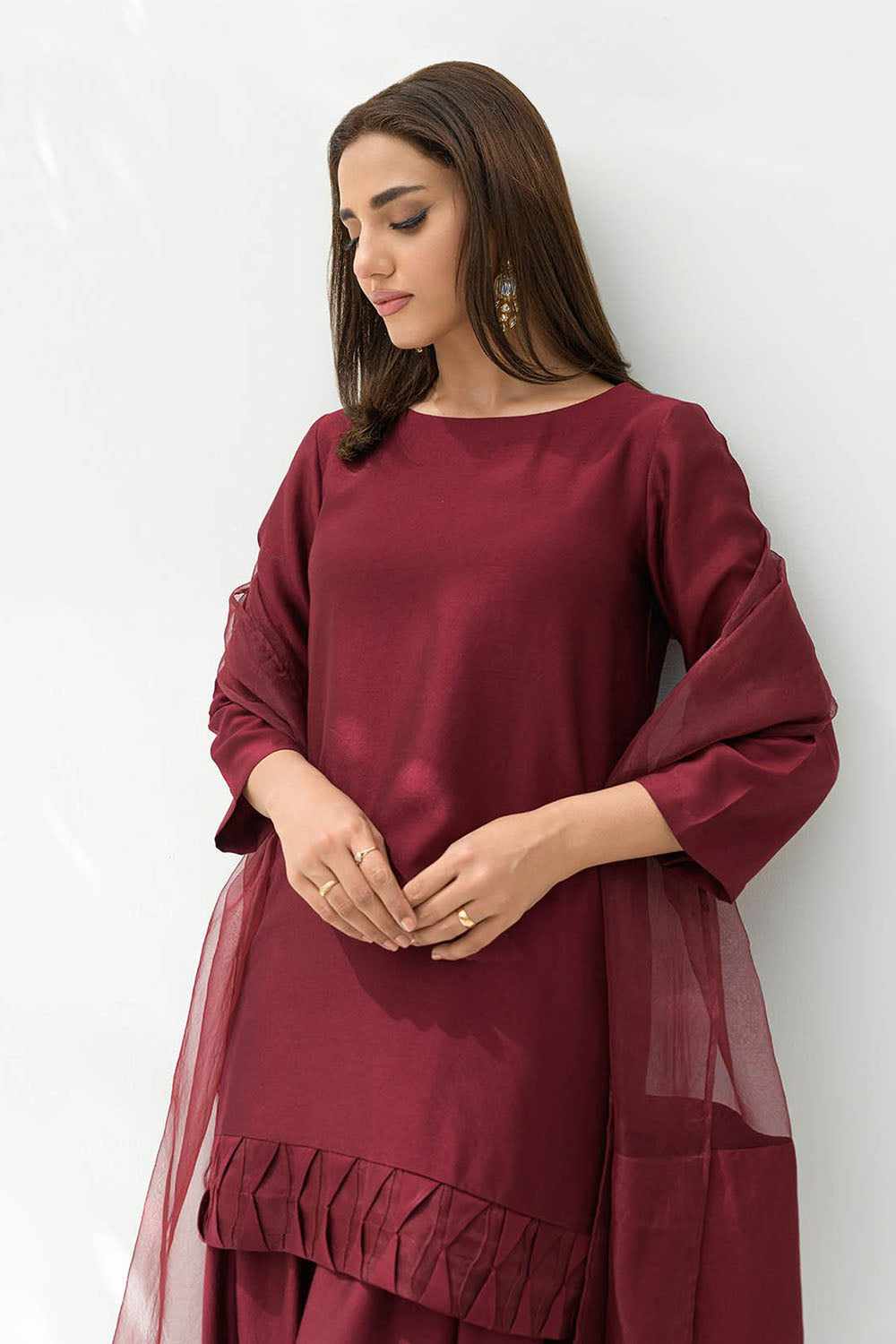 Deep Wine Pure Silk Kurta Set