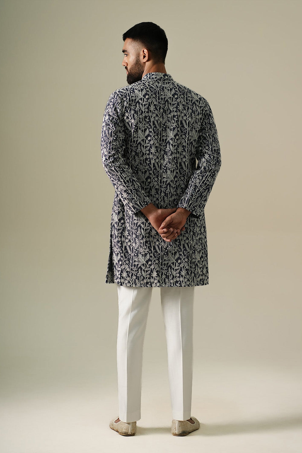 Denim Flora Kurta Set
