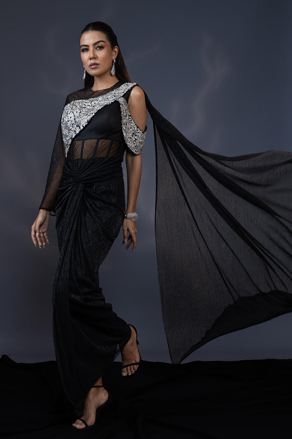 Drape Corset Saree Gown
