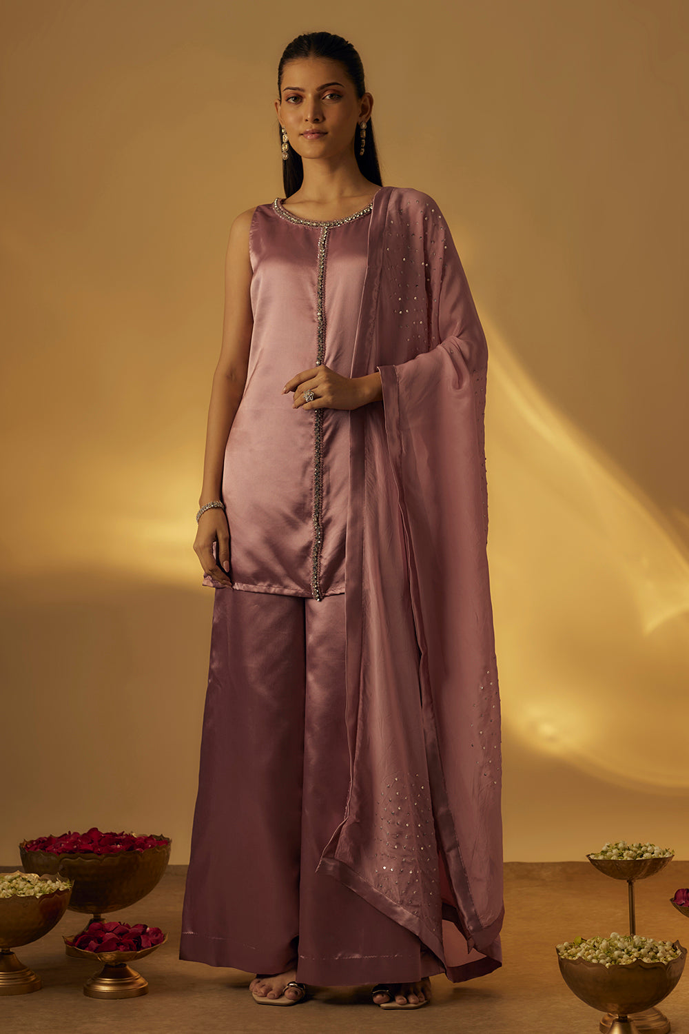 Dusty Pink Short Kurta Set