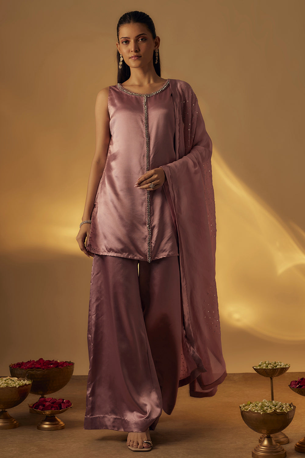 Dusty Pink Short Kurta Set