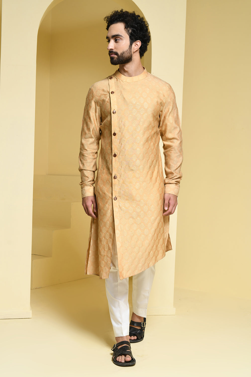 Earthy colour asymmetrical kurta pants