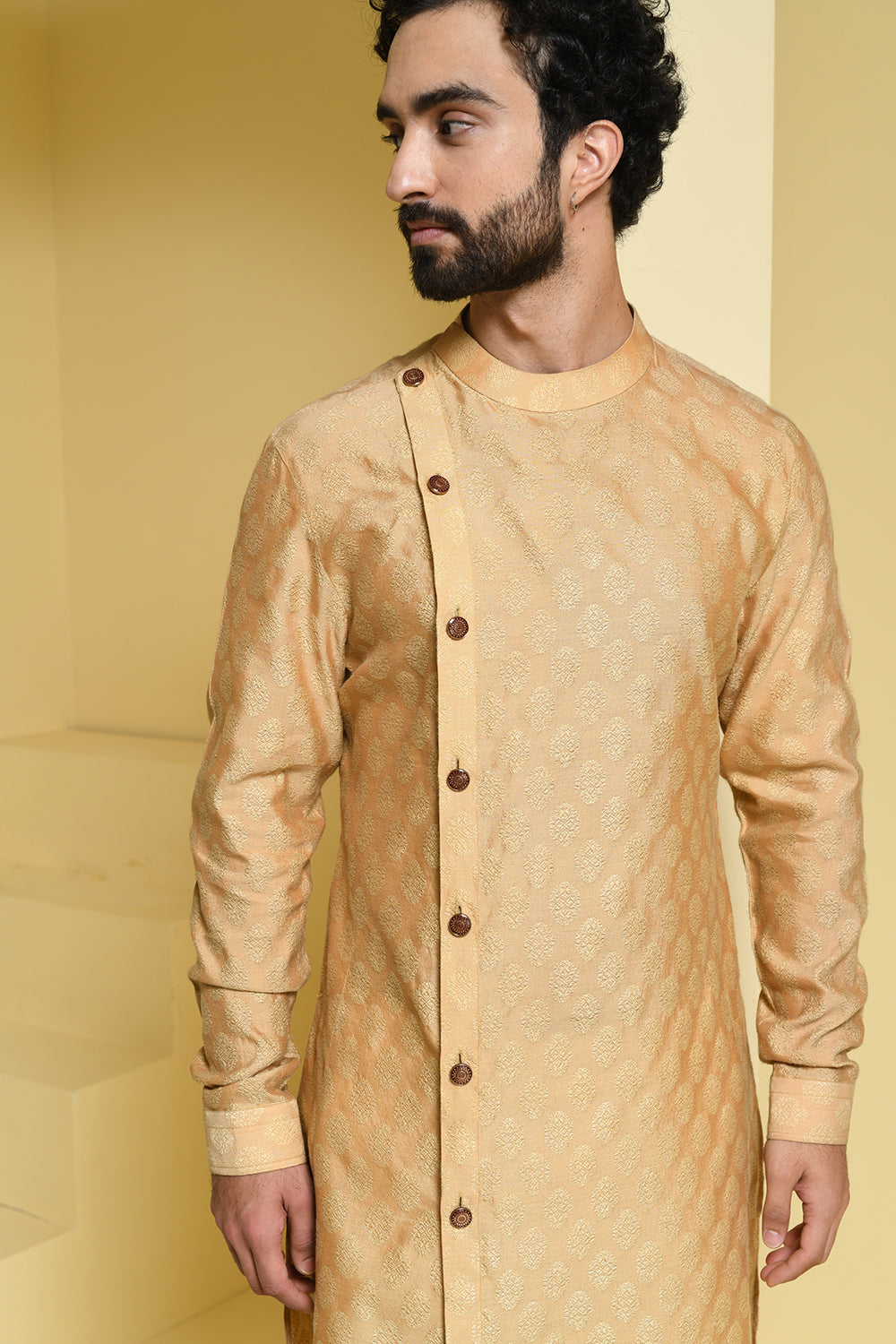 Earthy colour asymmetrical kurta pants