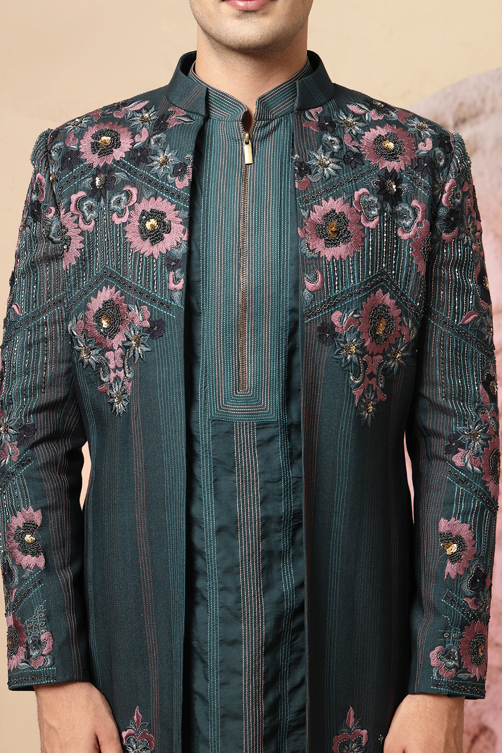 Elegant Blue Sherwani Set