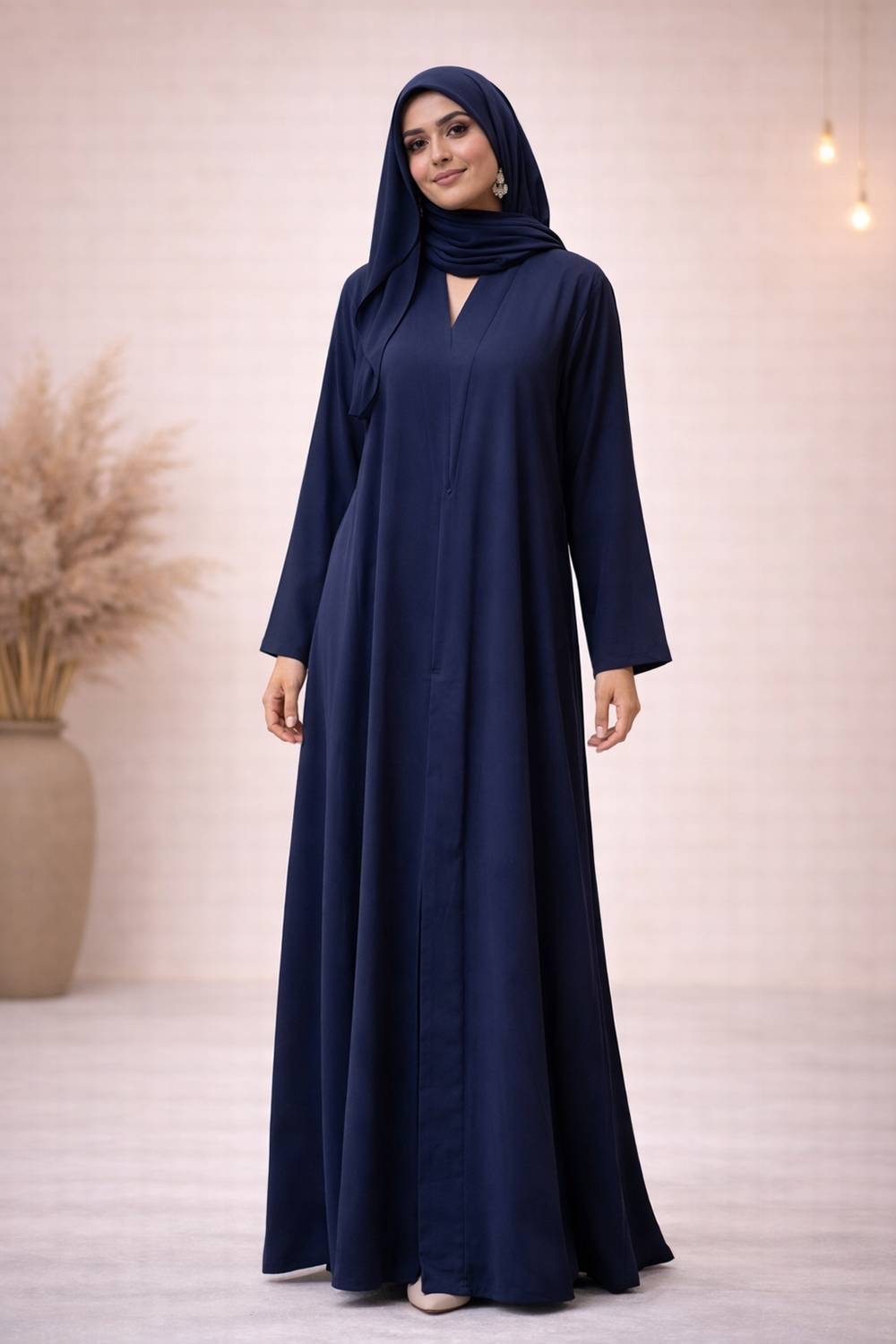 Elegant Navy Blue Abaya