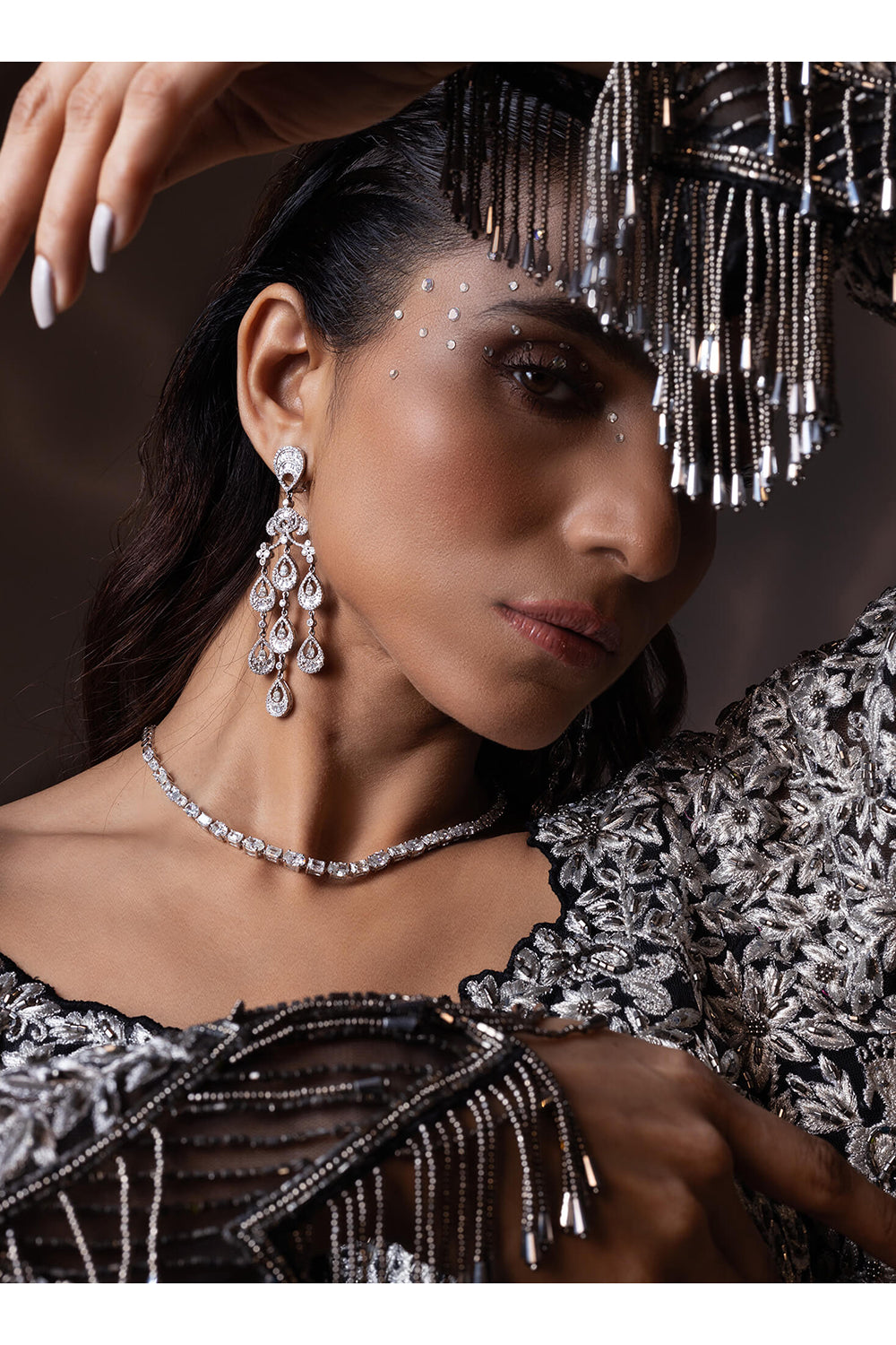 Embroidered Blouse with Draped Saree