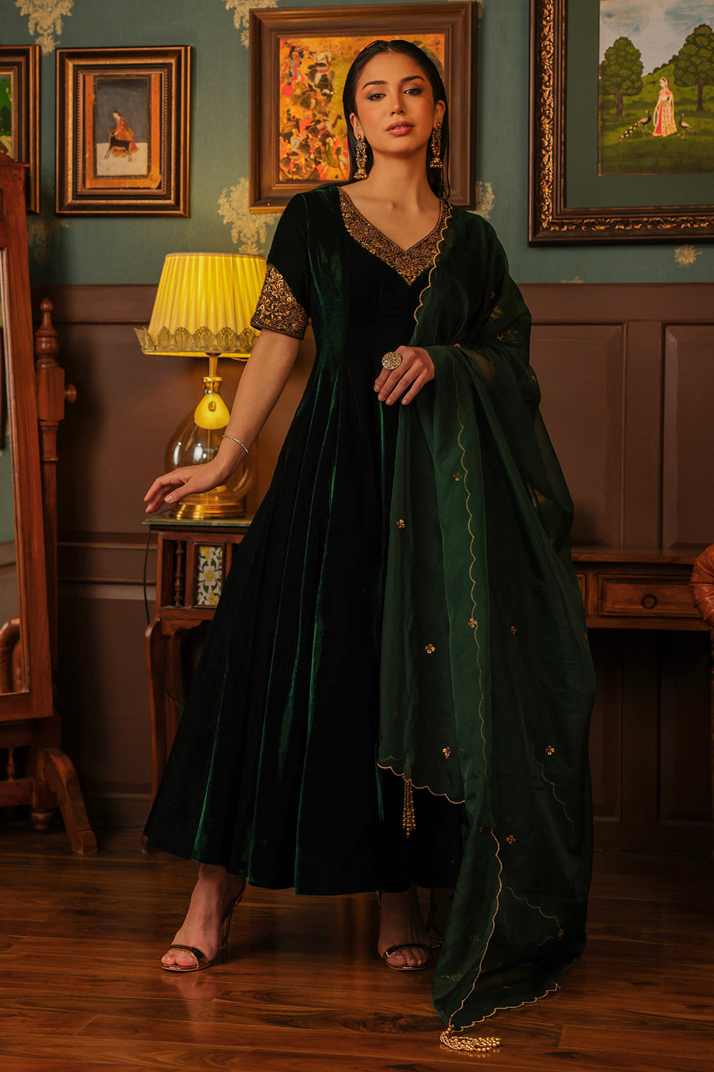 Emerald Anarkali Set