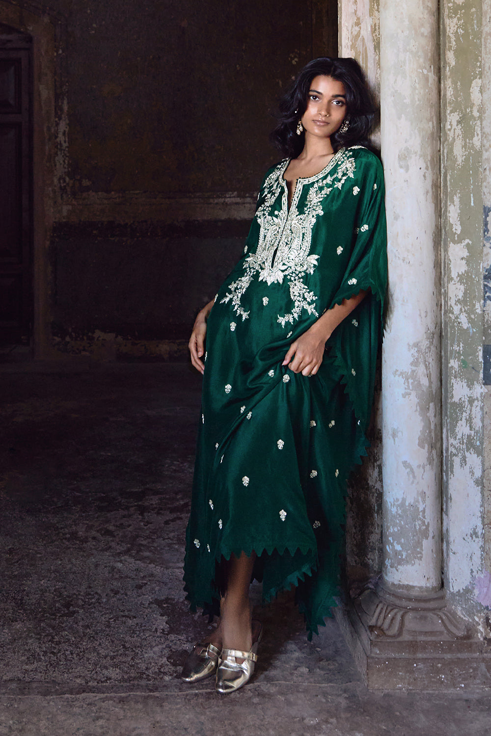 Emerald Green Amra Kaftan Set