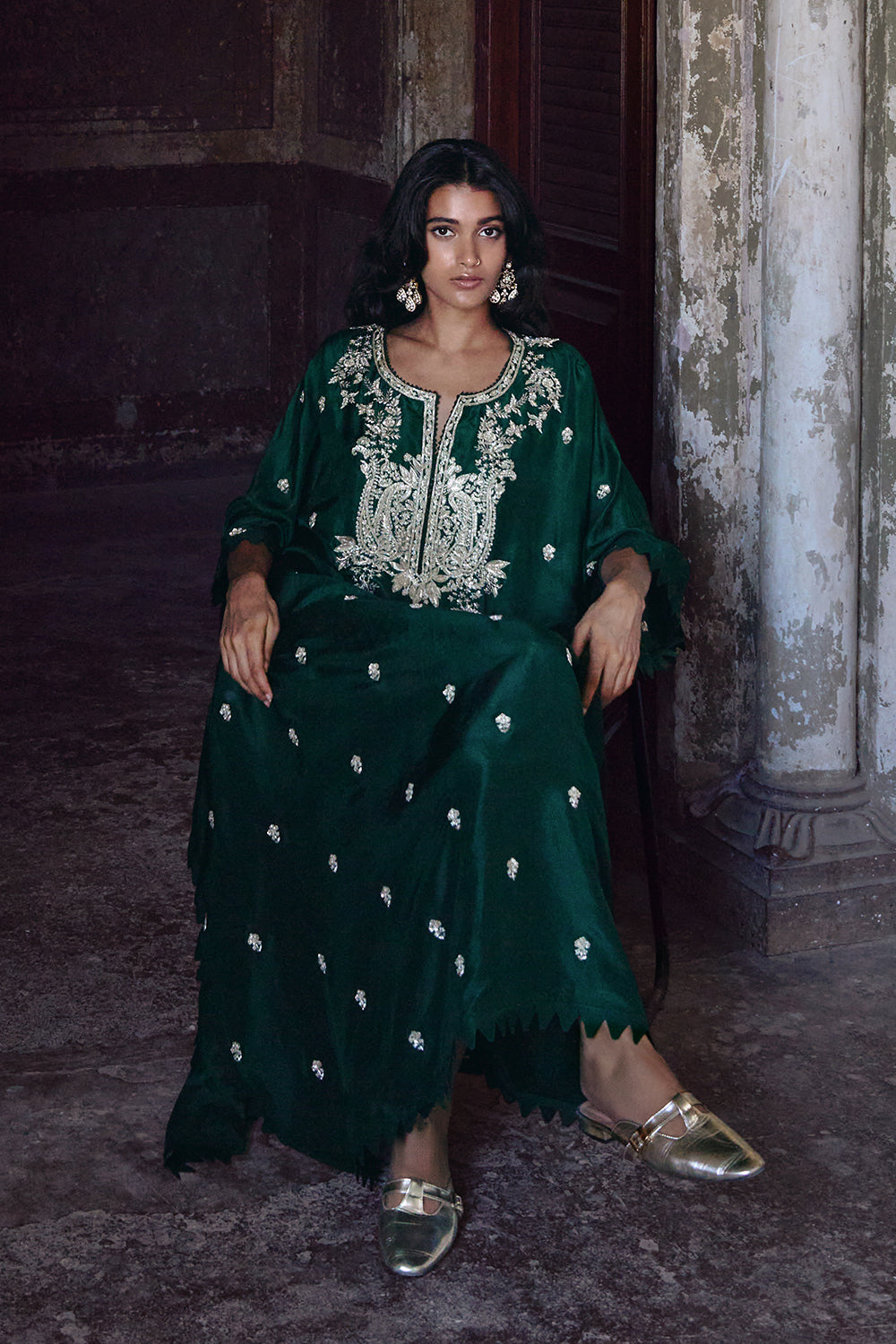 Emerald Green Amra Kaftan Set