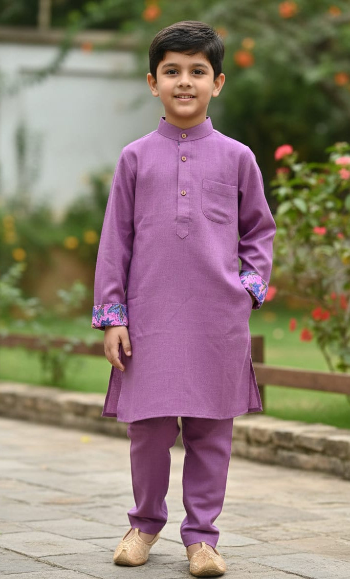 Boys Premium Cotton Pathani Kurta Pajama Set - CuddlesClothing