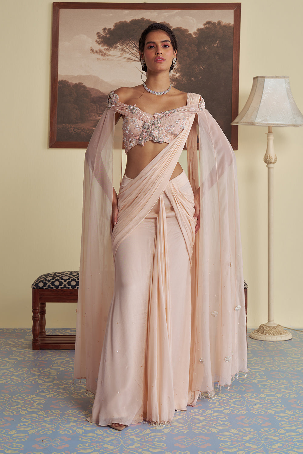 Flora's drape drape saree set