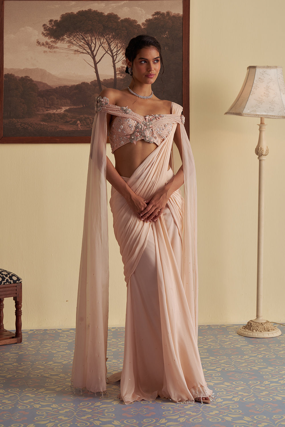 Flora's drape drape saree set