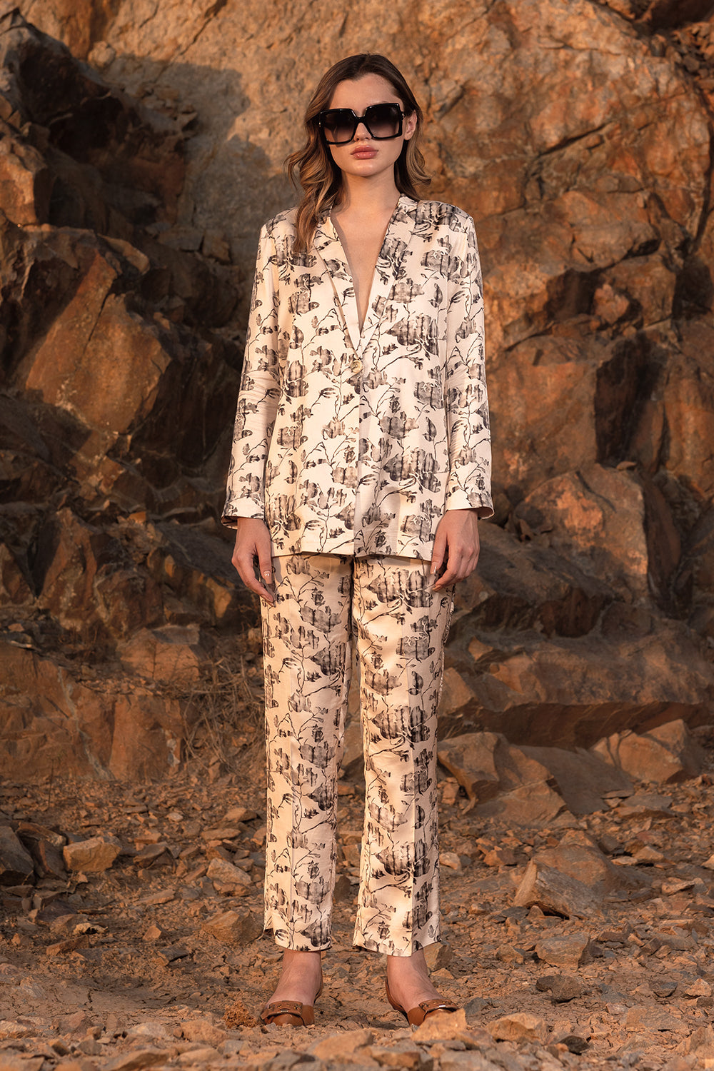 Floral Reverie Long Blazer And Trouser Co-Ord