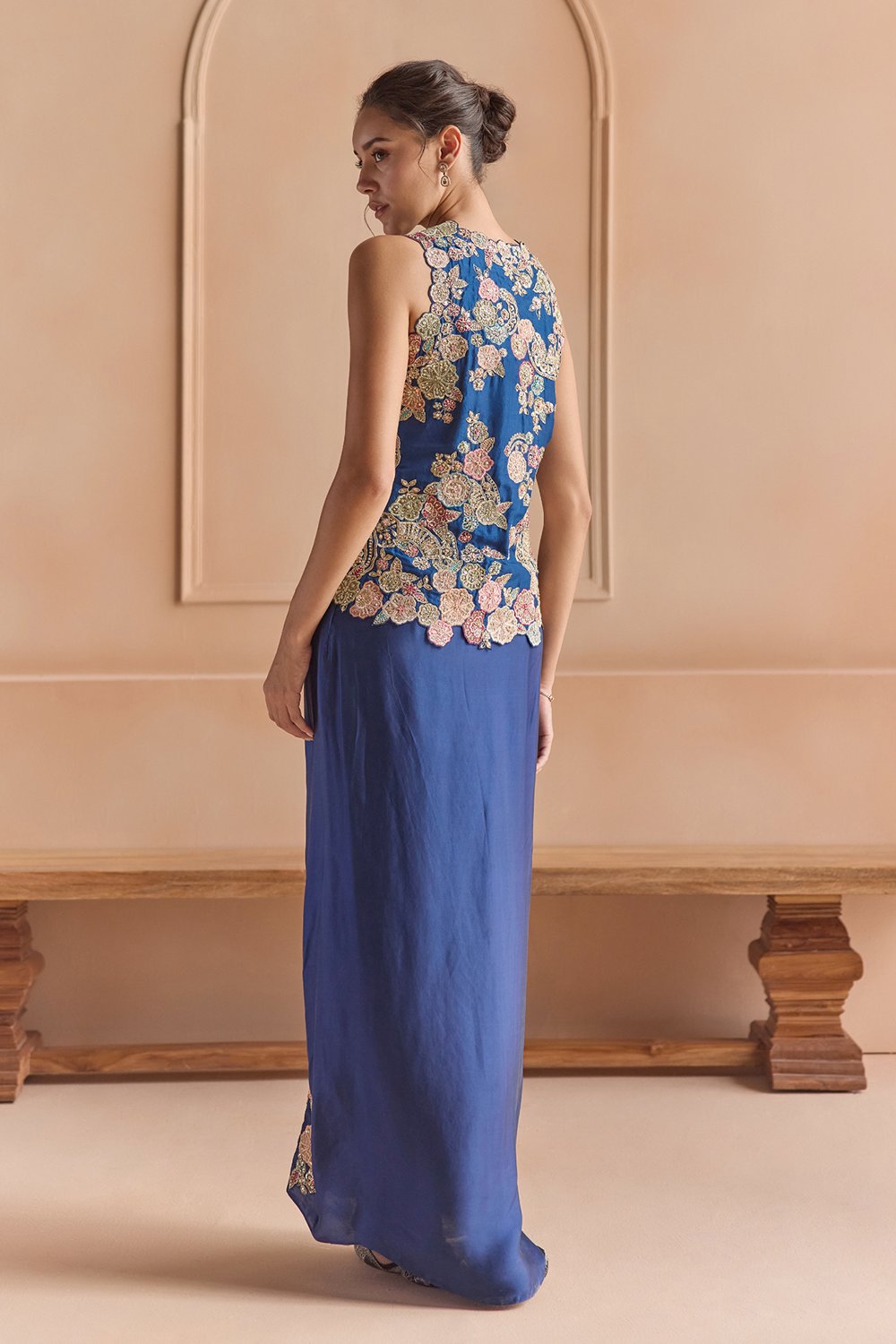 French Navy Embroidered Set