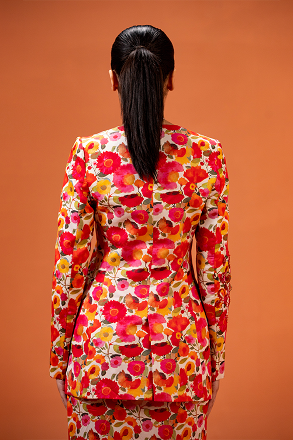 Frida halter jacket with draped skirt