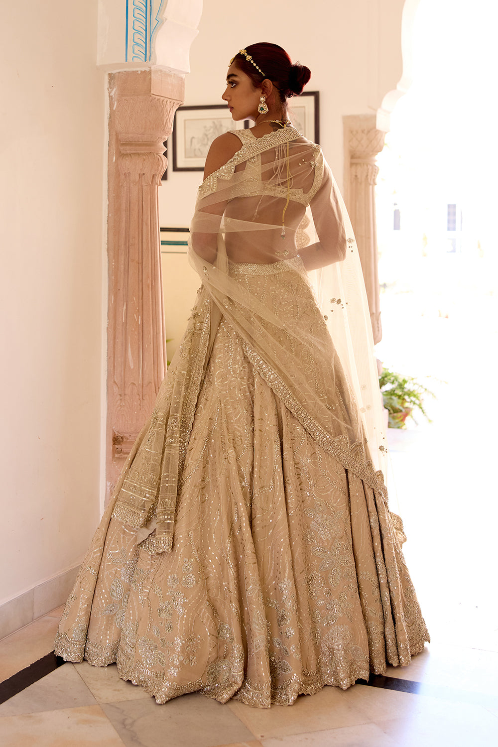 Frost Champagne Jaal Embroidered Lehenga Set