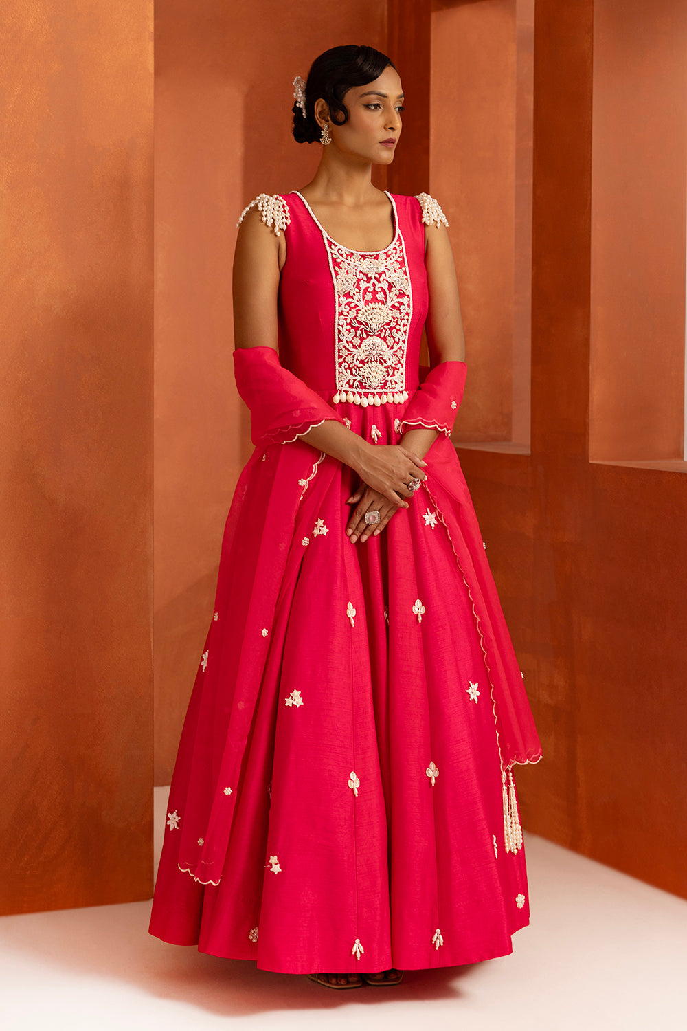Fuchsia Anarkali Set
