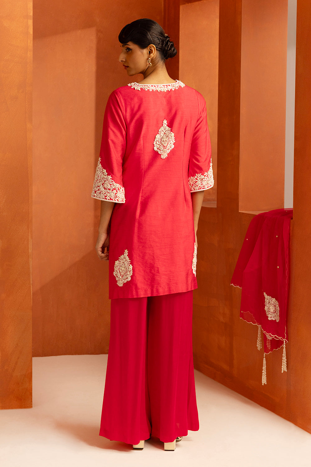 Fuchsia Short Kurta Set