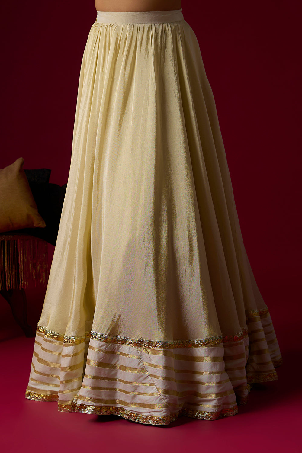 Gold Tissue Lehenga Set