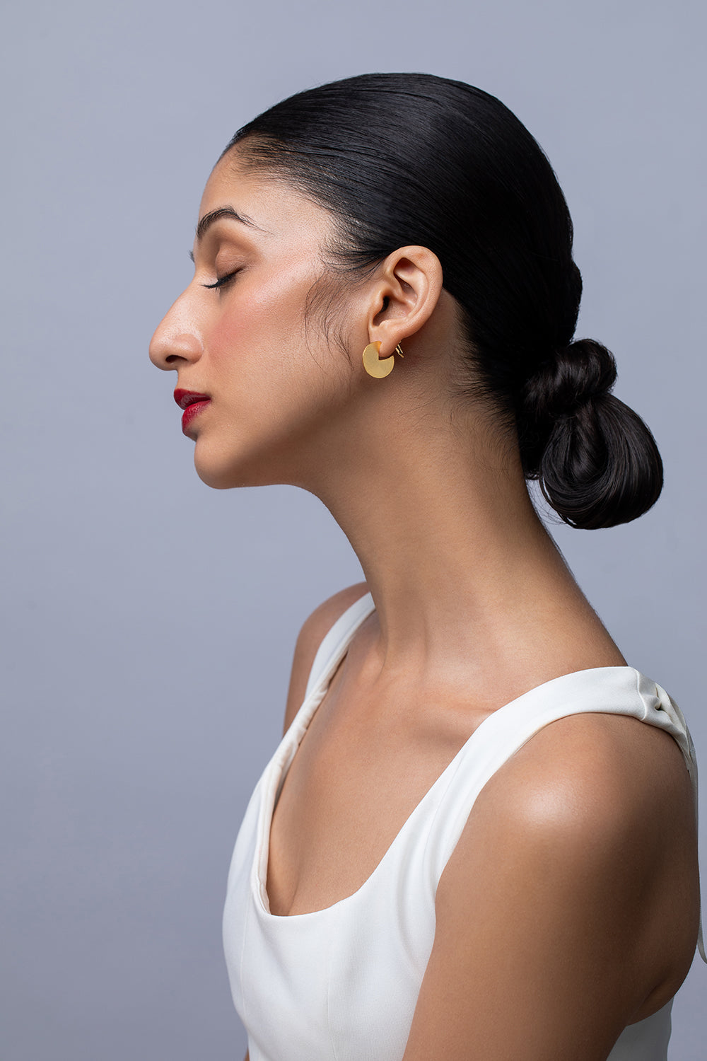 Golden Crescent Earrings