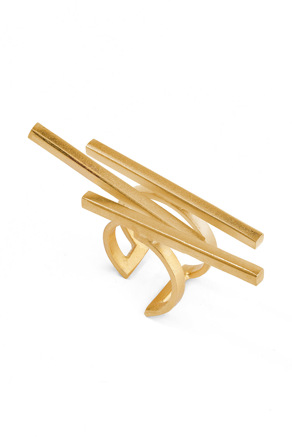 Golden Layered Line Ring