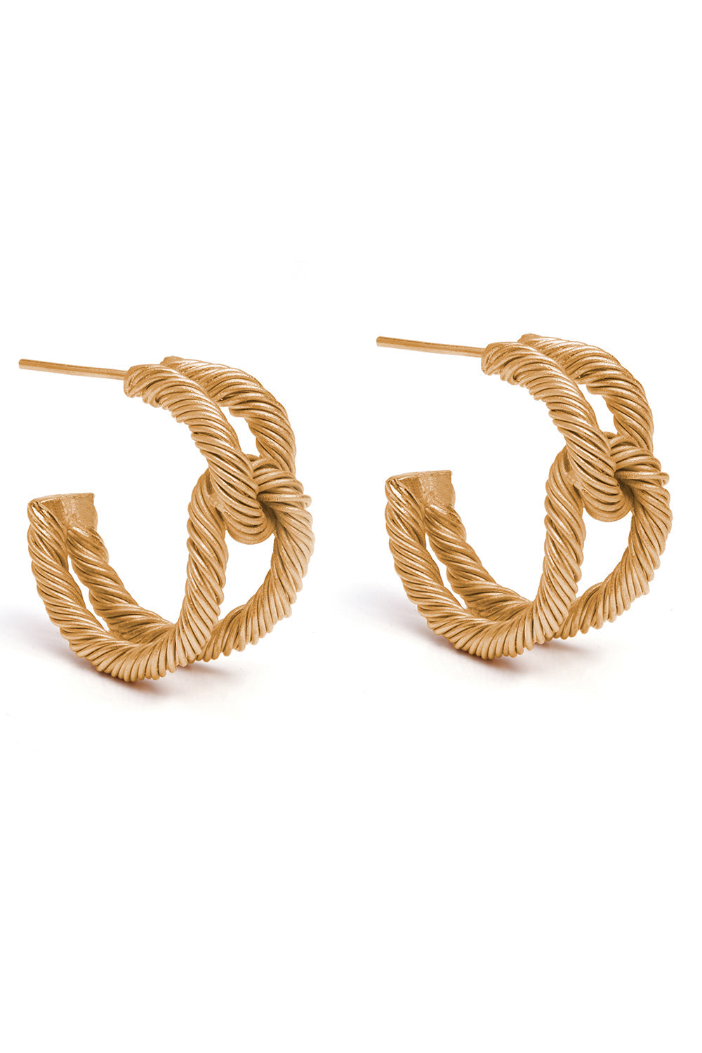 Golden Threaded Circular Hoops