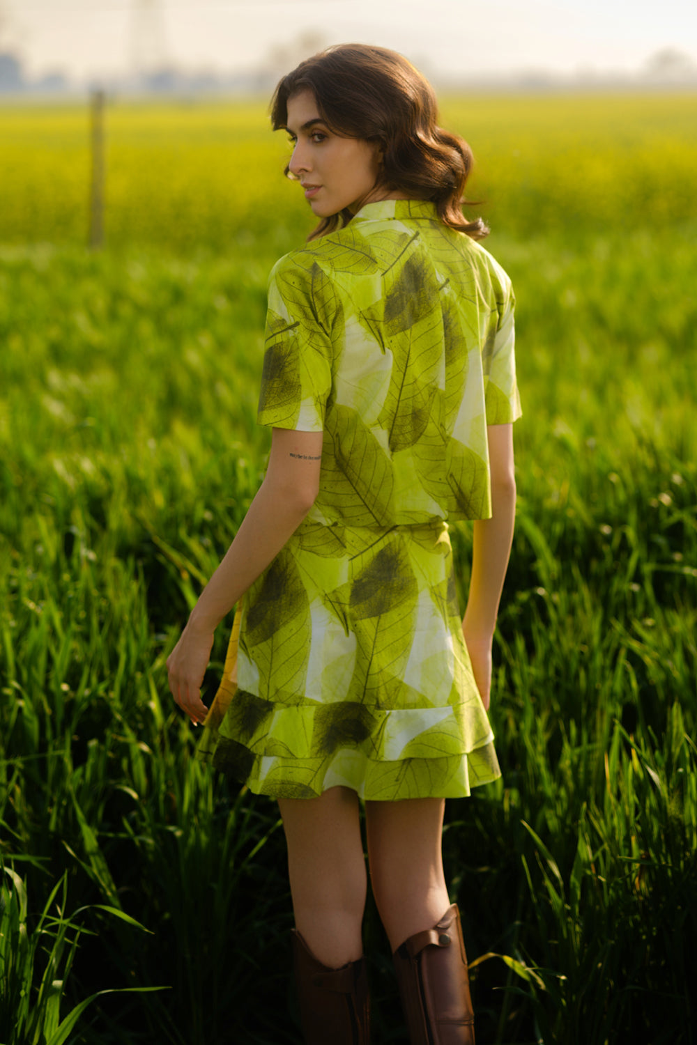 Green Ferns Short Skirt