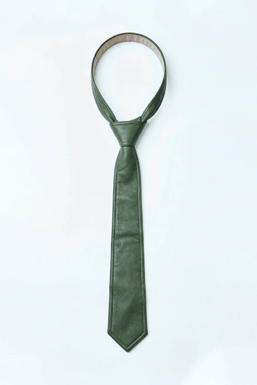 Green Leatherette Tie