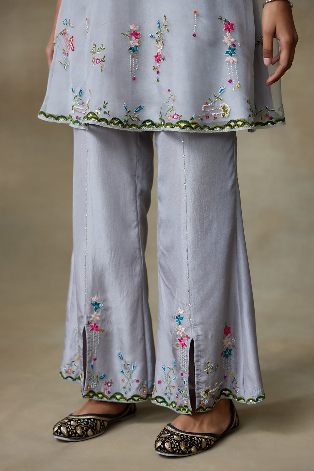 Grey Fancoin Kurta Set