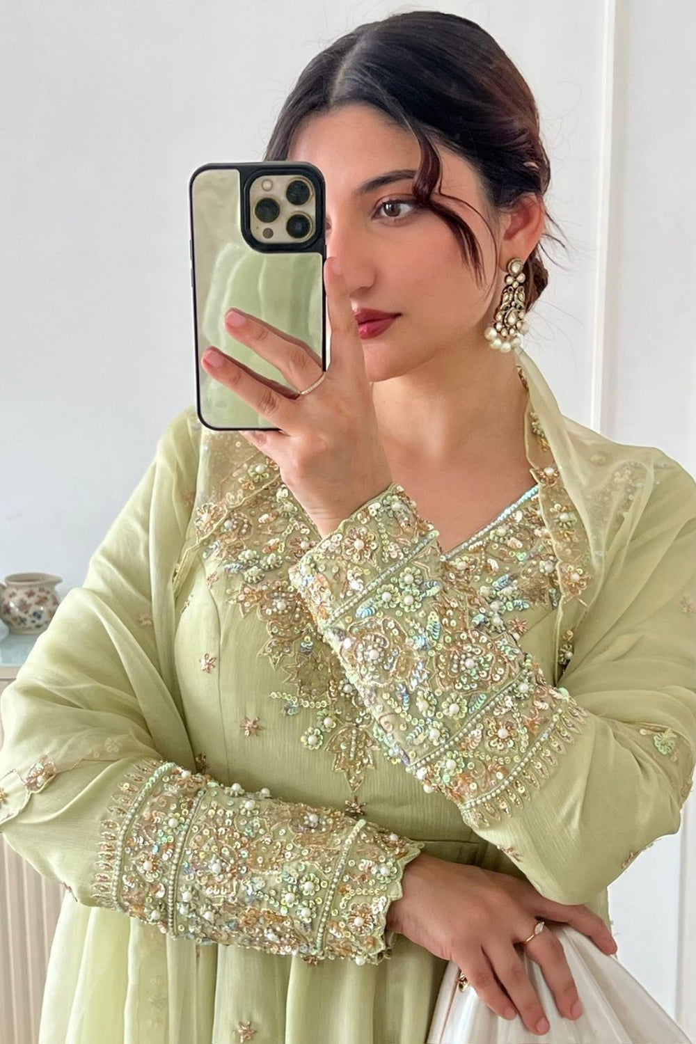 Spring Sage Festive Anarkali