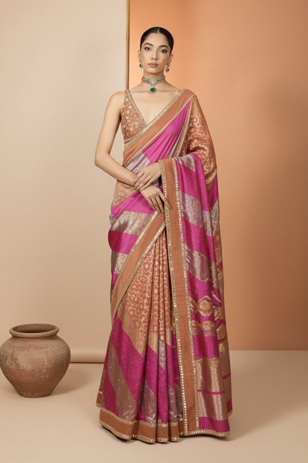 Handloom Silk and Banarasi Chnaderi Silk Saree