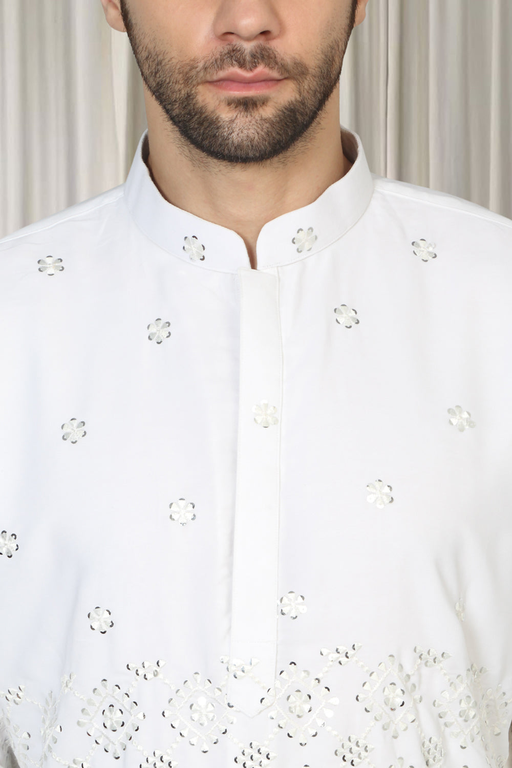 Harsh Mirror Embroidered Kurta With Back Elastic Pants