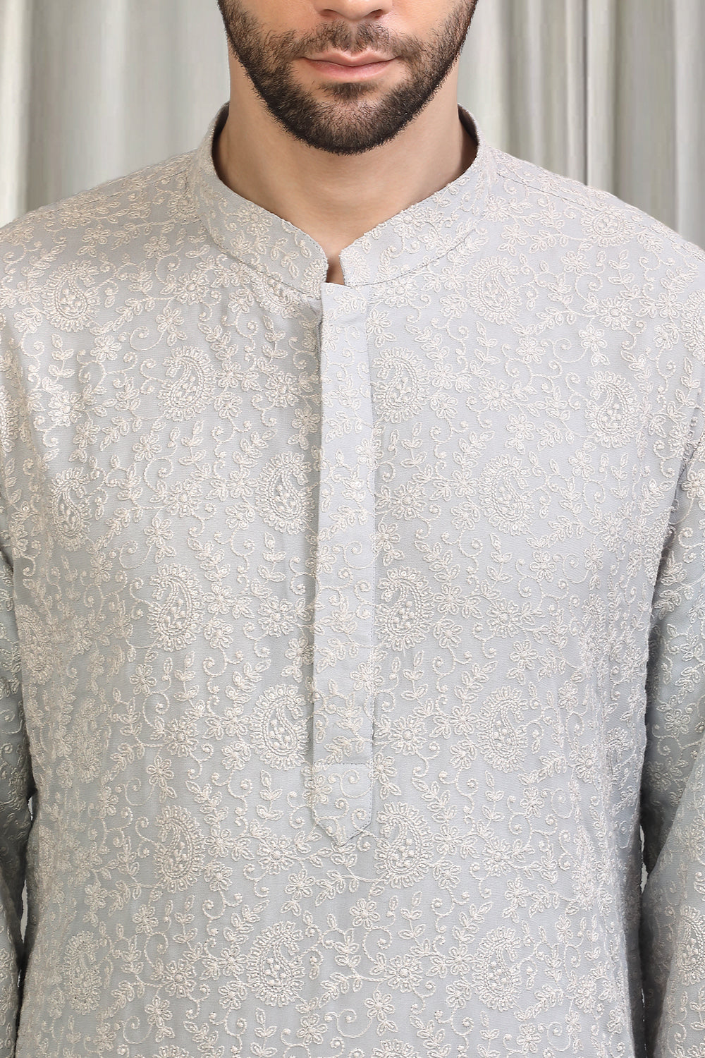 Harshollas All Over Embroidered Kurta With Back Elastic Pants