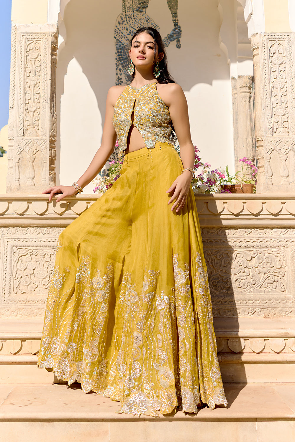 Honey Gold Top and Garara Set