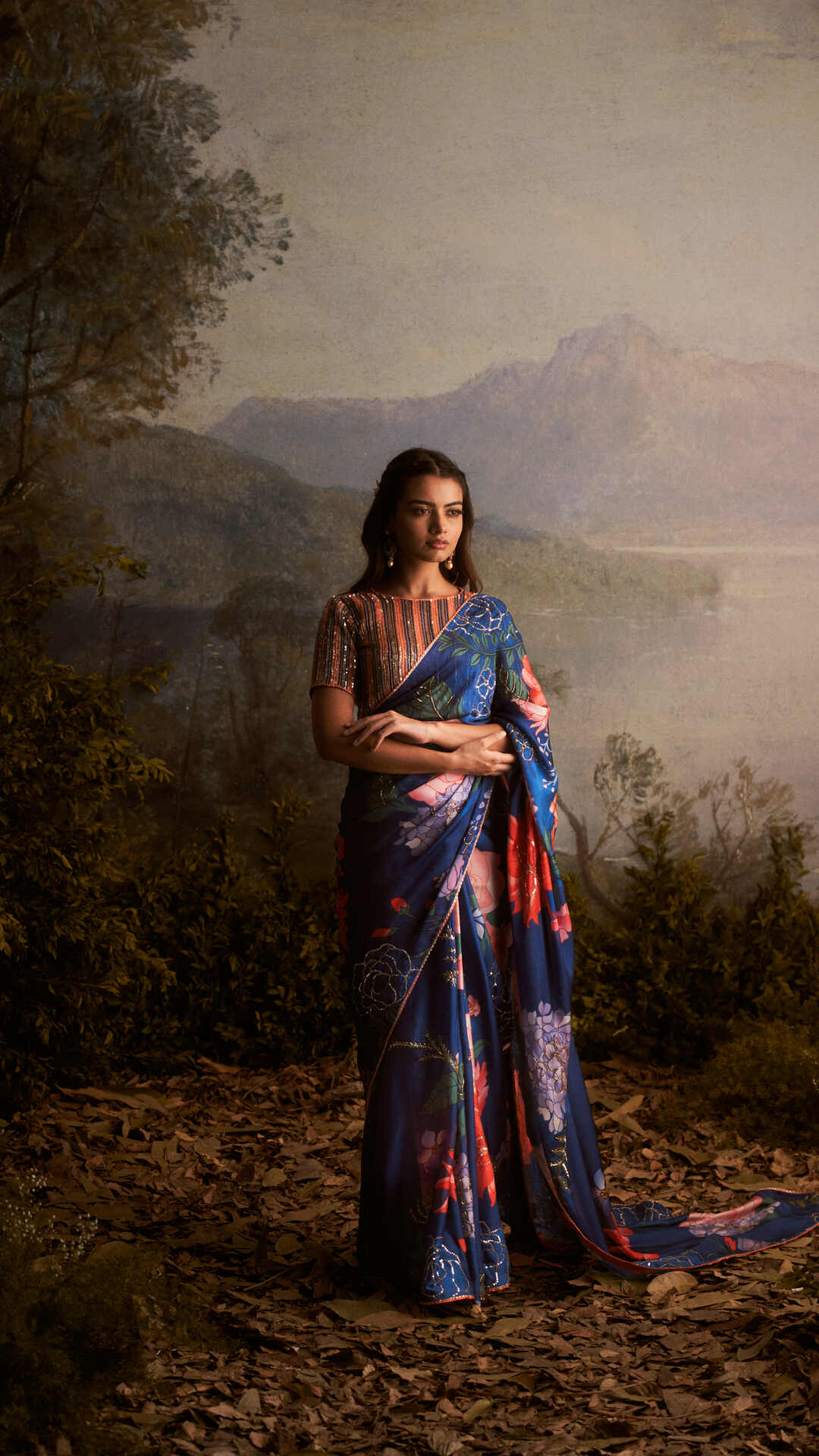 Makha-Navy Blue Saree