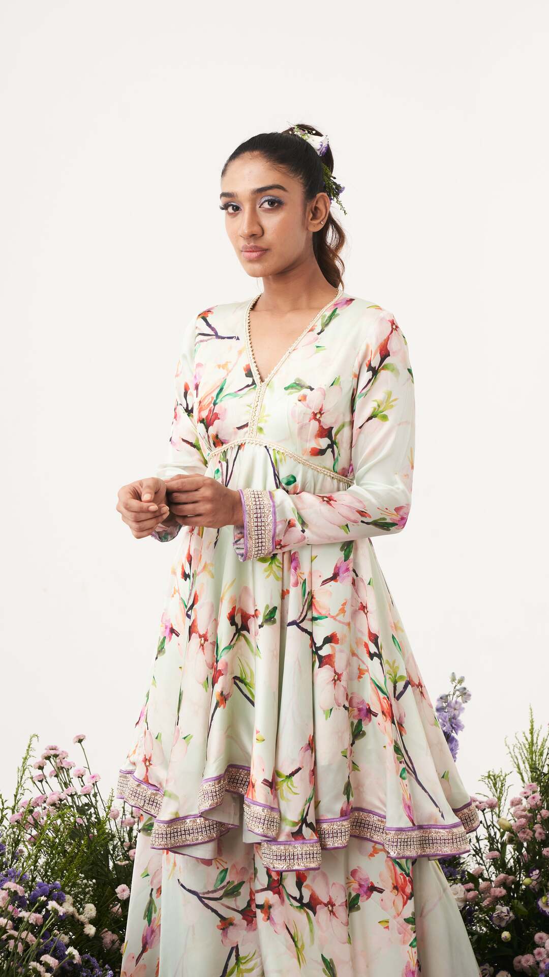 Lilium-Creme De Mint Sharara Set