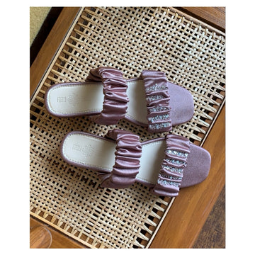 Inara Ruffle Flats - Dusty Peach