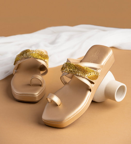 Aurora Wedges - Light Gold