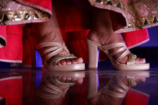 Aurora Block Heels - Light Gold