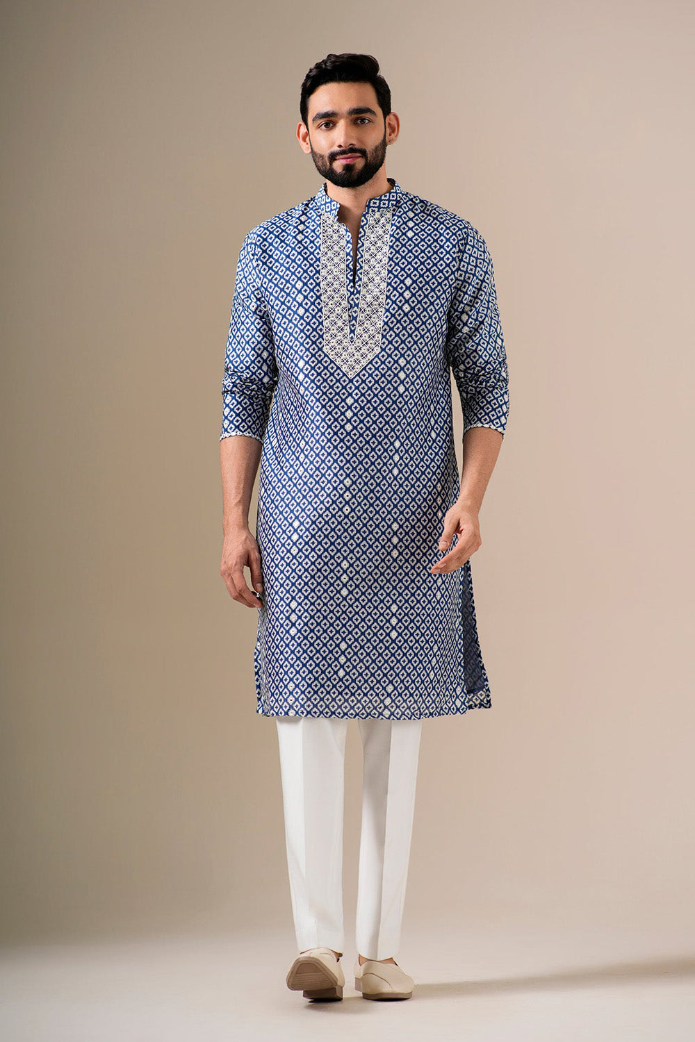 Indigo Mosaic Mirrorwork Kurta Set