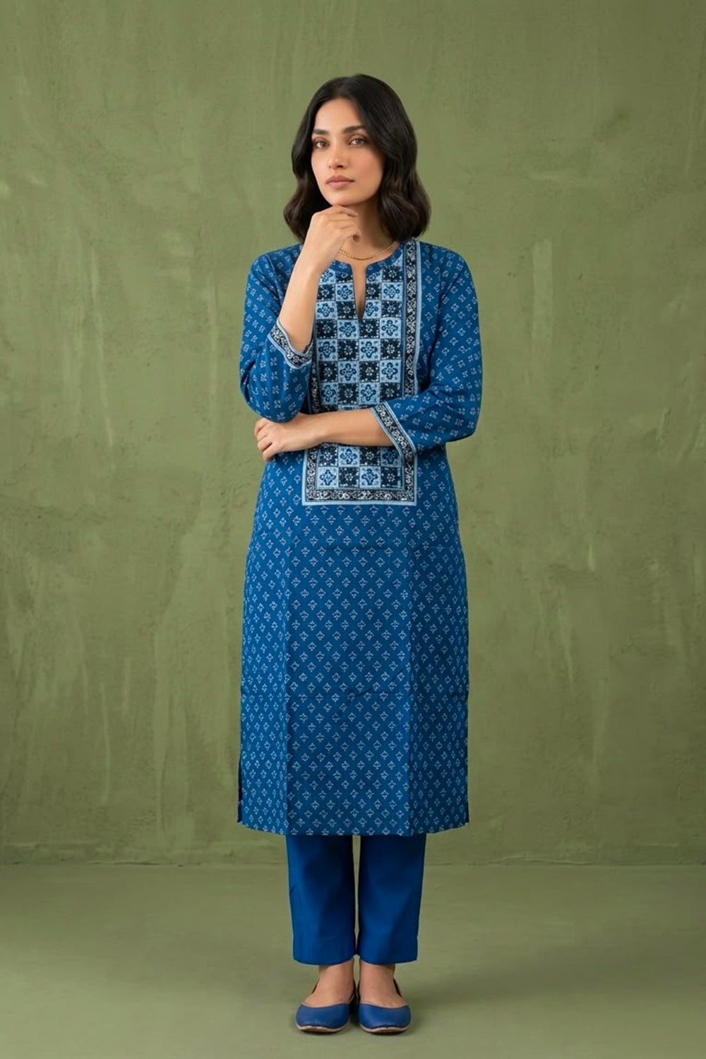 Indigo small booties kurta set