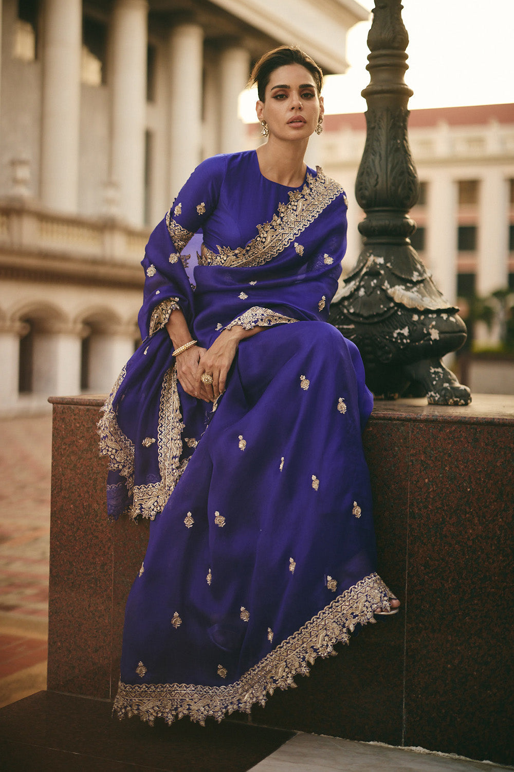 Ink Blue Sharmaine Saree Set