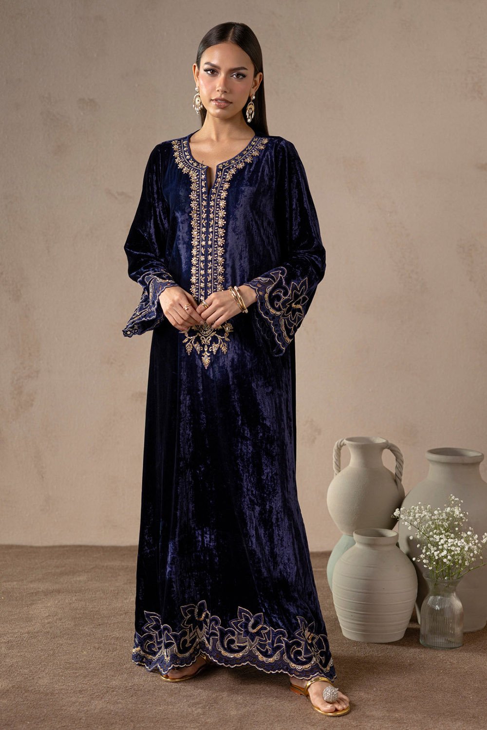 Ink Midnight Blue Velvet Suit Set