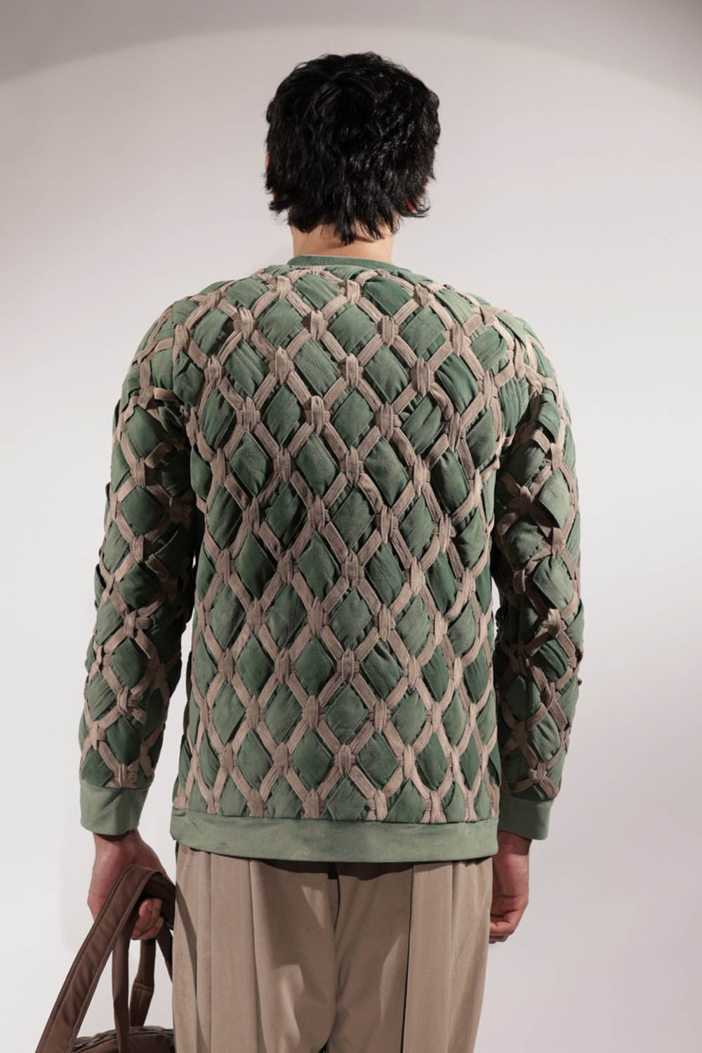 Interwoven Green & Beige Sweatshirt