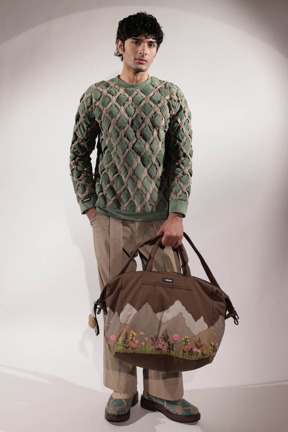 Interwoven Green & Beige Sweatshirt