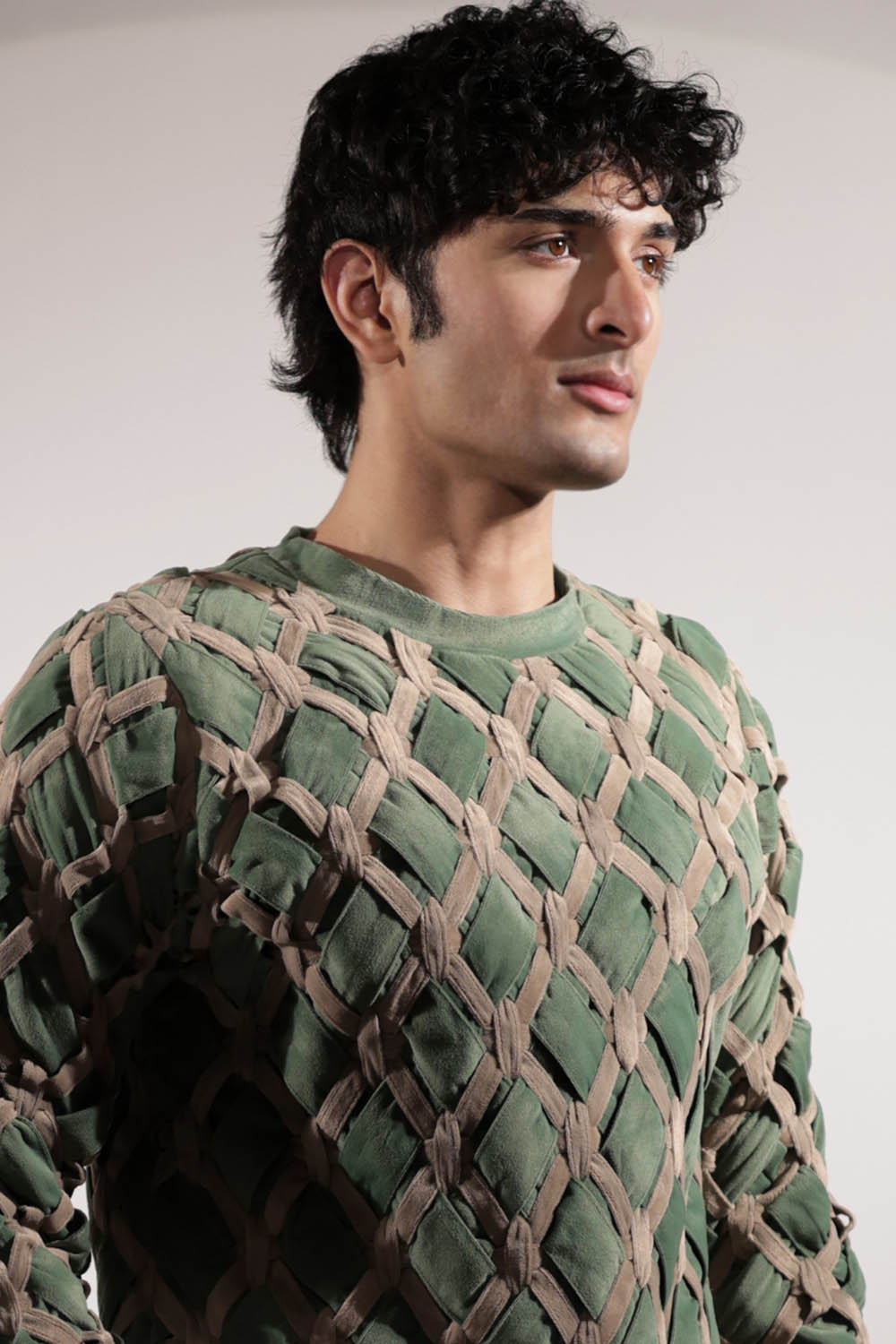Interwoven Green & Beige Sweatshirt