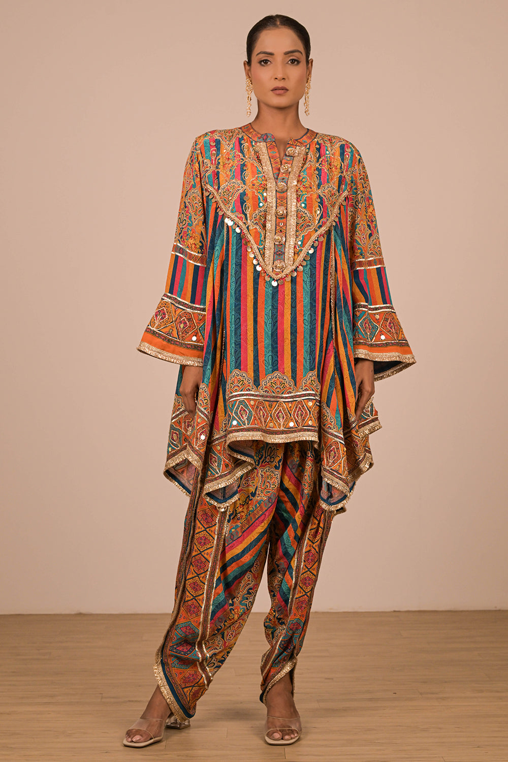 Sapphire Blue Crepe Suit with Tulip Pant and Matching Canvas Tote Bag