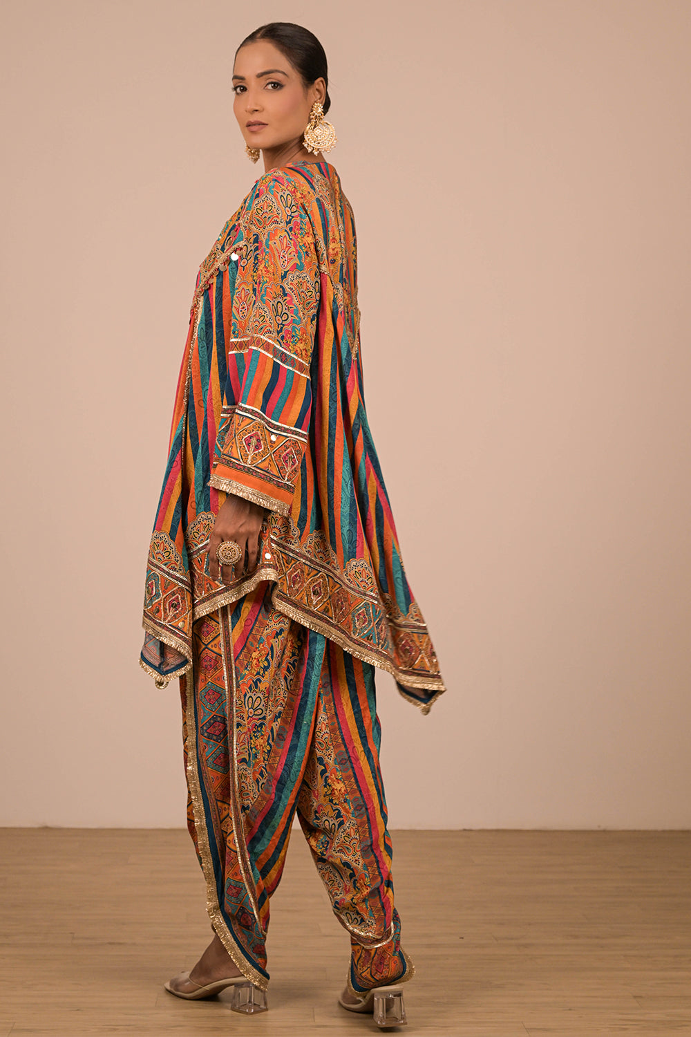 Sapphire Blue Crepe Suit with Tulip Pant and Matching Canvas Tote Bag