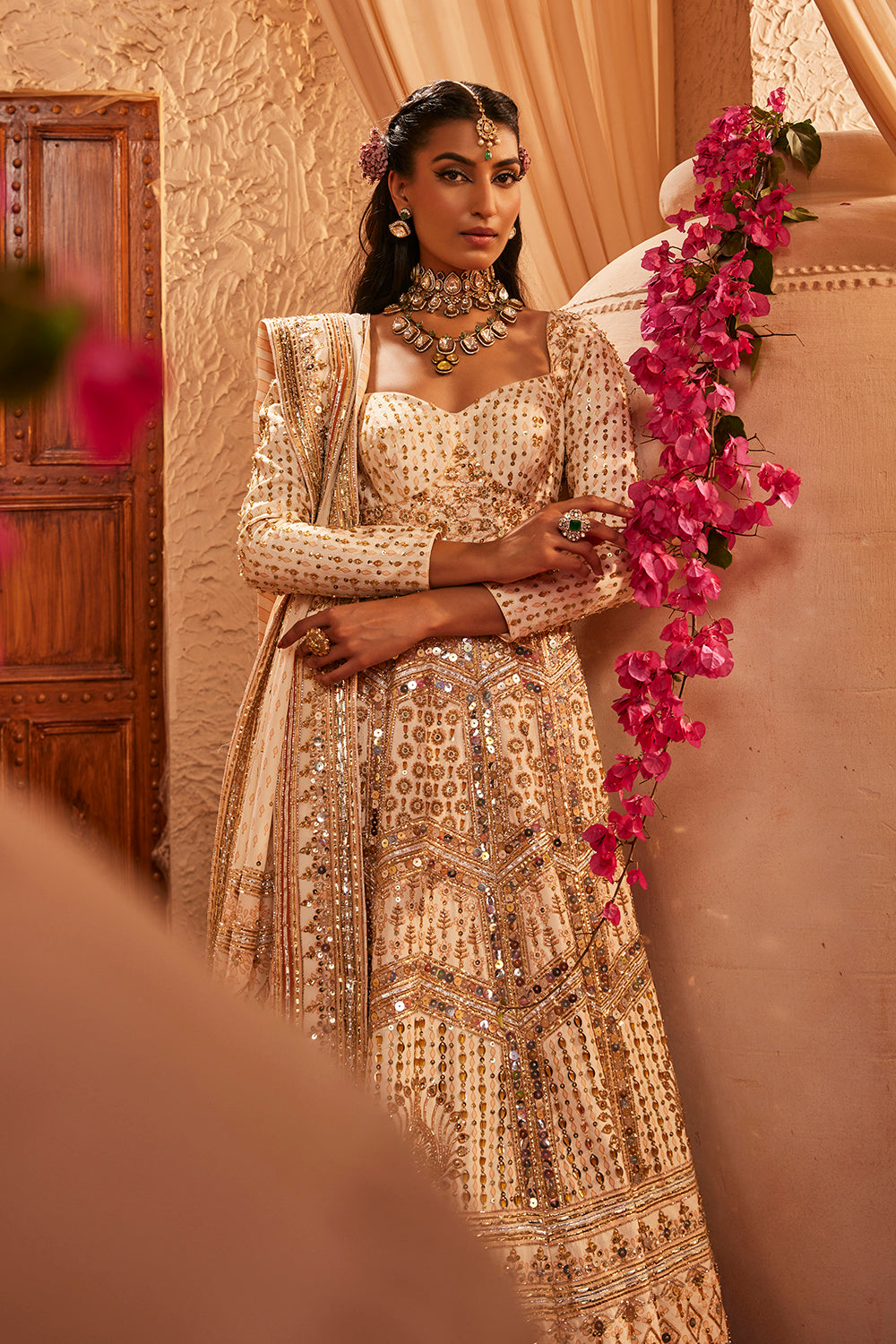 Ivory Anarkali Set