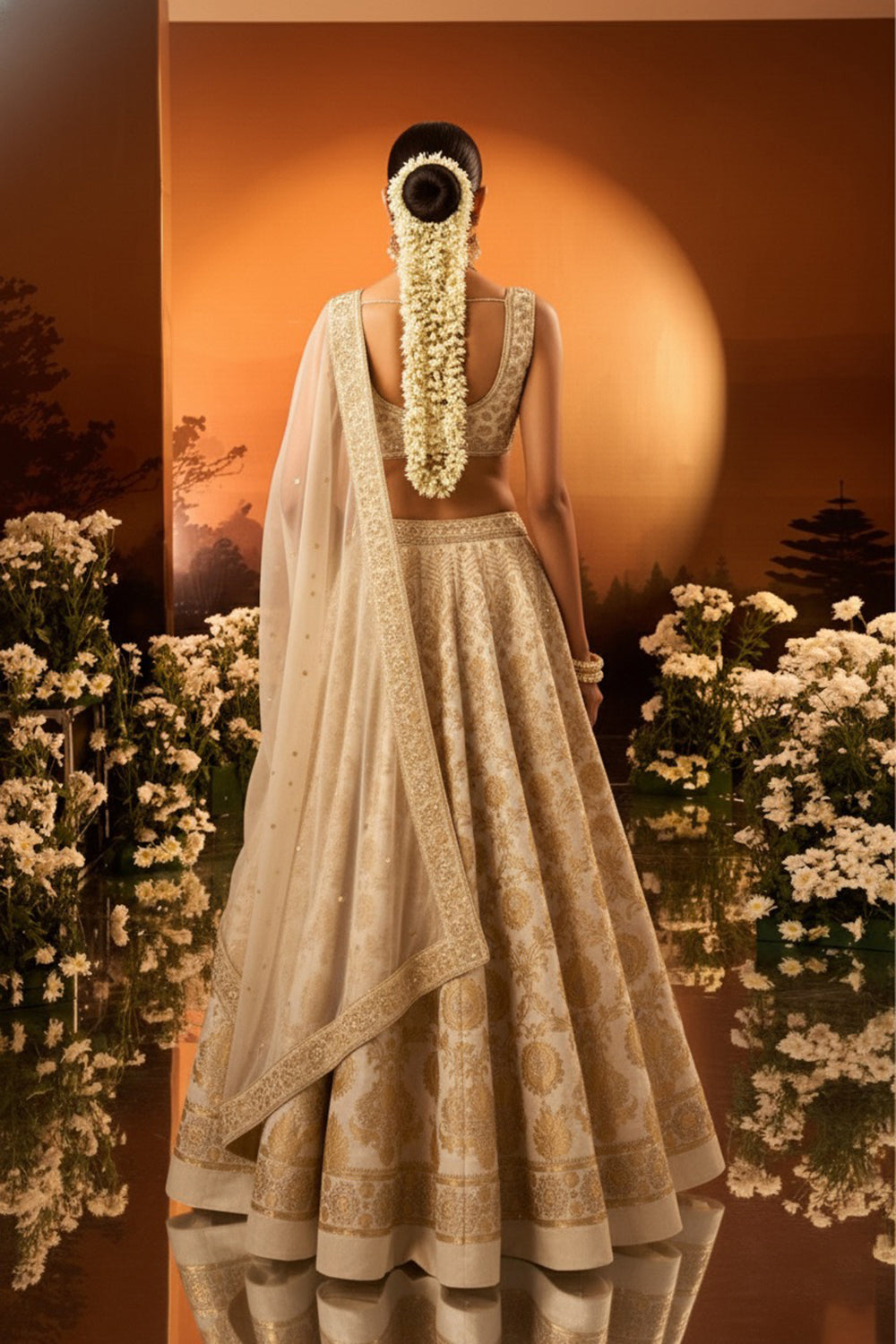 Ivory Banarasi Silk Lehenga Set